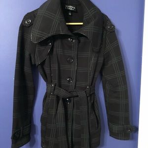 Plaid pea coat